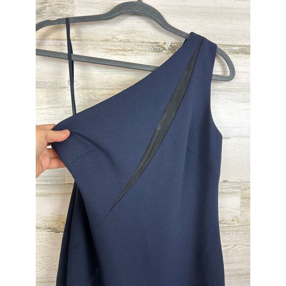 Antonio Melani Women’s 4 Blue Bloom One Shoulder Lined Sheath Midi Dress NWT - Picture 3 of 7